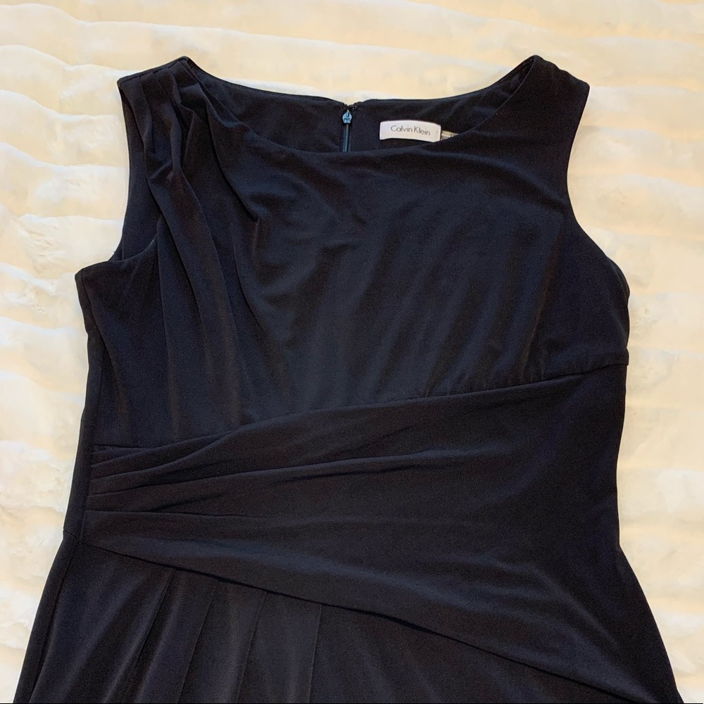 Calvin Klein Black Sleeveless Jersey Gown Size 10 - Picture 7 of 16